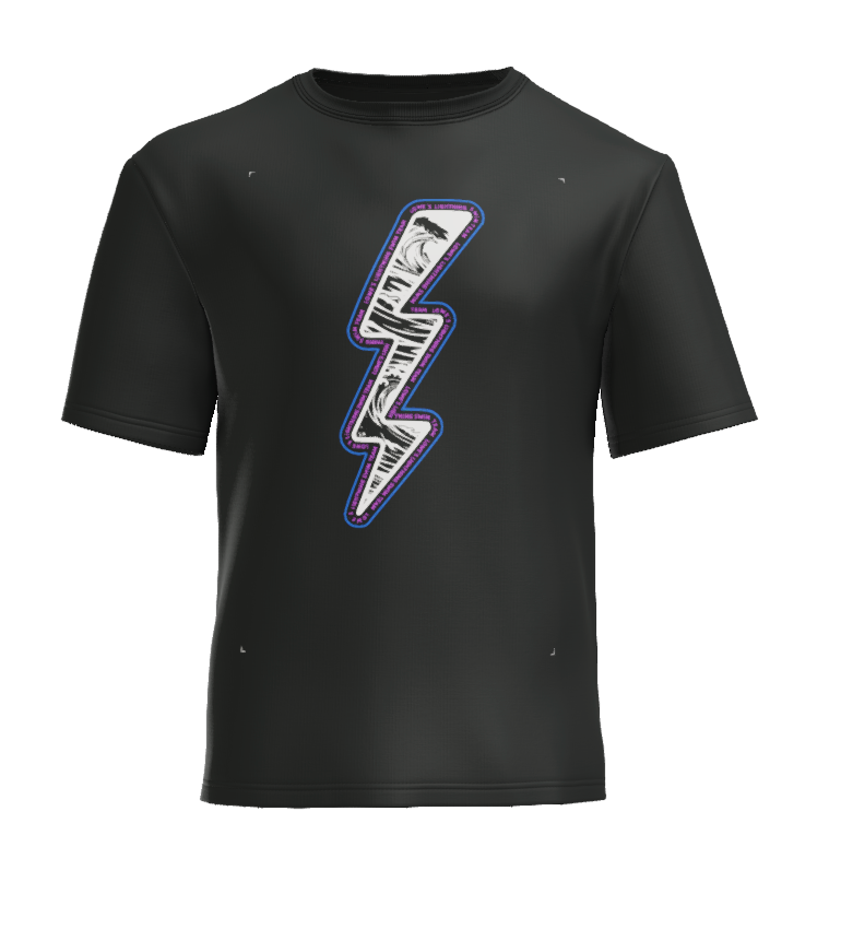 Lightning Bolt Unisex Dri-Fit Shirt: Black