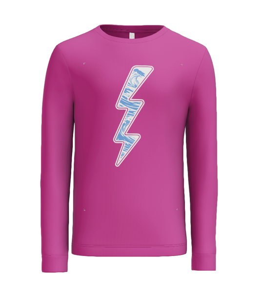 Lightning Bolt Unisex Long Sleeve Tee Berry